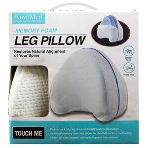 NuvoMed Memory Foam Leg Pillow Restores Natural Alignment of Your Spine 9x7x5in.